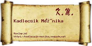 Kadlecsik Mónika névjegykártya