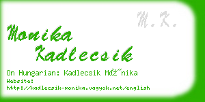 monika kadlecsik business card